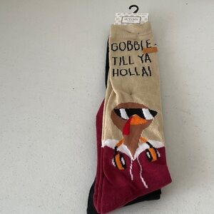 ‼️final must bundle‼️Autumn Unisex Turkey-Themed Casual Socks - Tan, Red, Black